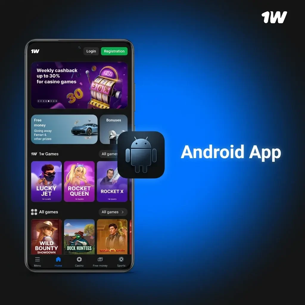 1w Android app APK download guide showing installation steps for Android 5.0 and later devices