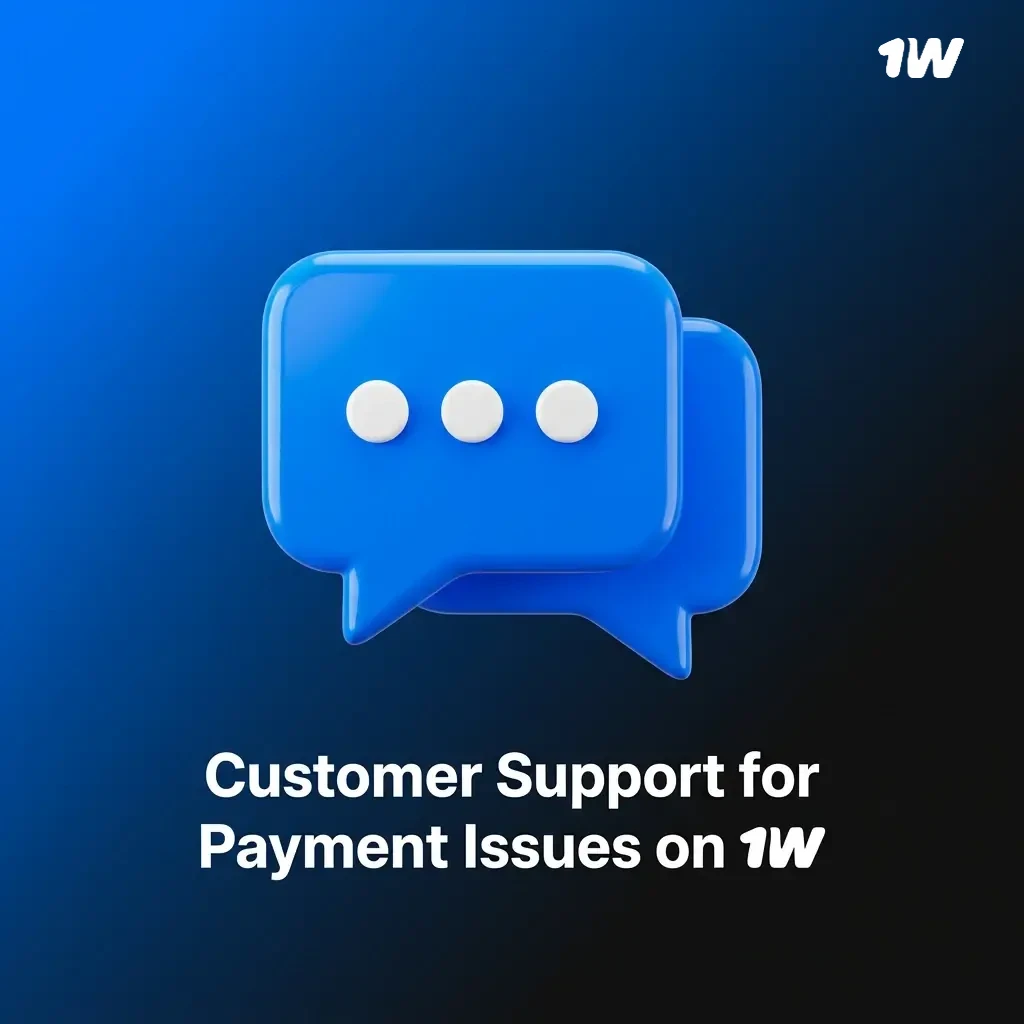 1w customer support options including live chat, email, Telegram, and Help Centre for payment issues