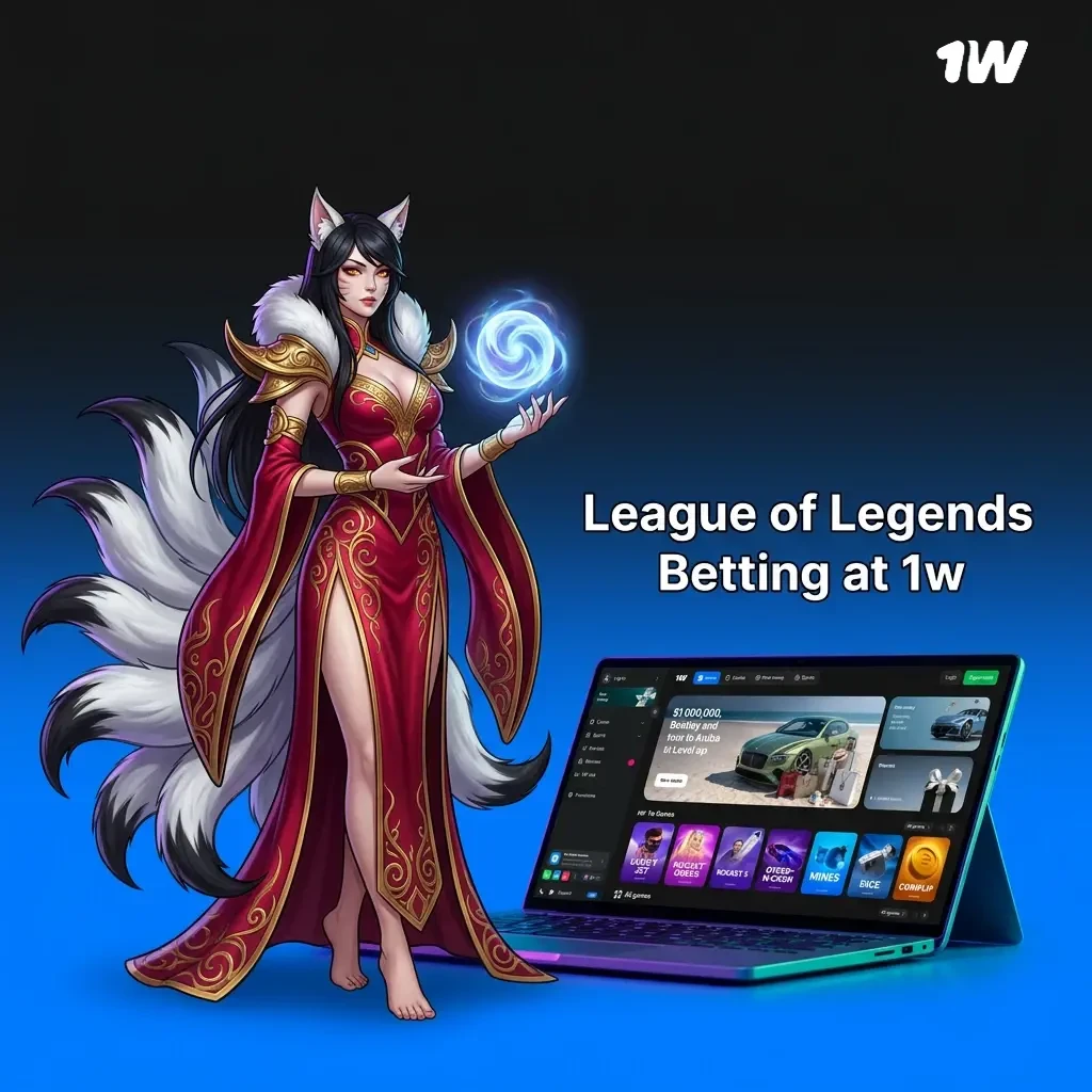 League of Legends betting at 1w covering match winner, map winner, kills and major tournaments like Worlds and MSI
