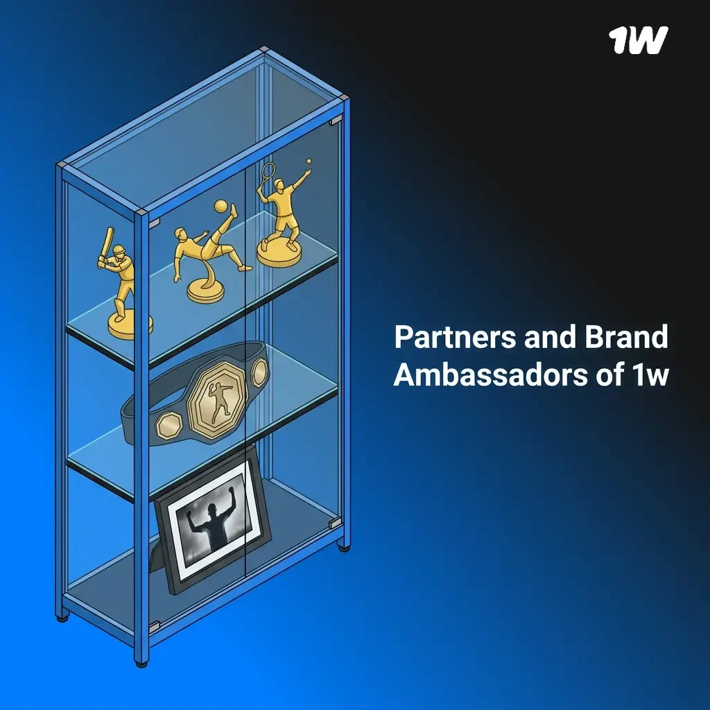 1w partners and brand ambassadors including sports sponsorships, media partners, and game providers for Irish market expansion