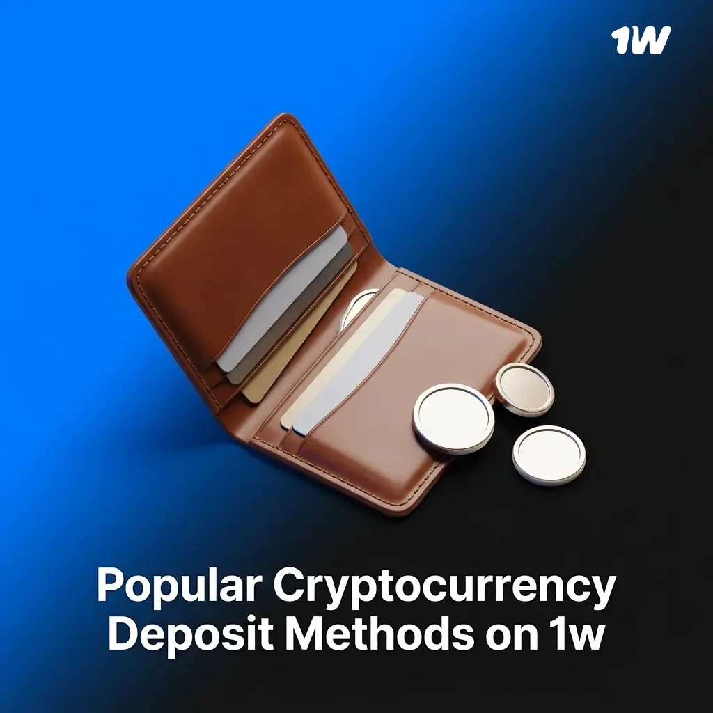 Popular cryptocurrency deposit methods on 1w including Bitcoin, Ethereum, USDT, Litecoin, XRP, and BNB for Irish users