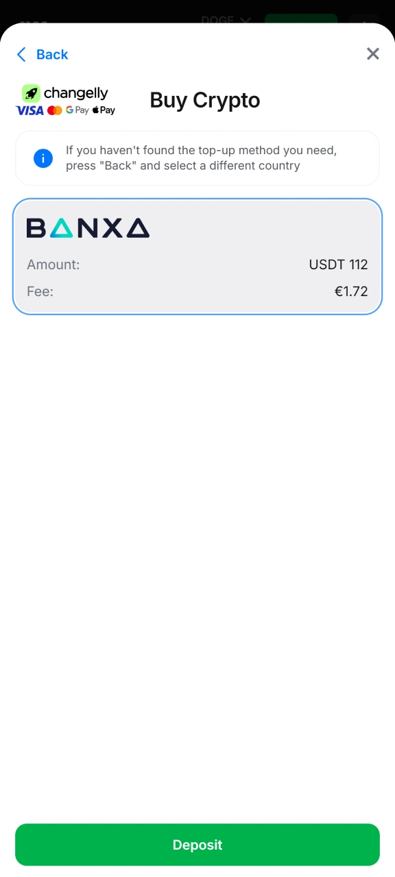 Confirm the deposit transaction on the 1w website.