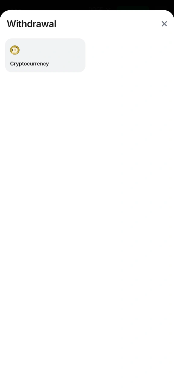 Select the withdrawal method offered on the 1w website.
