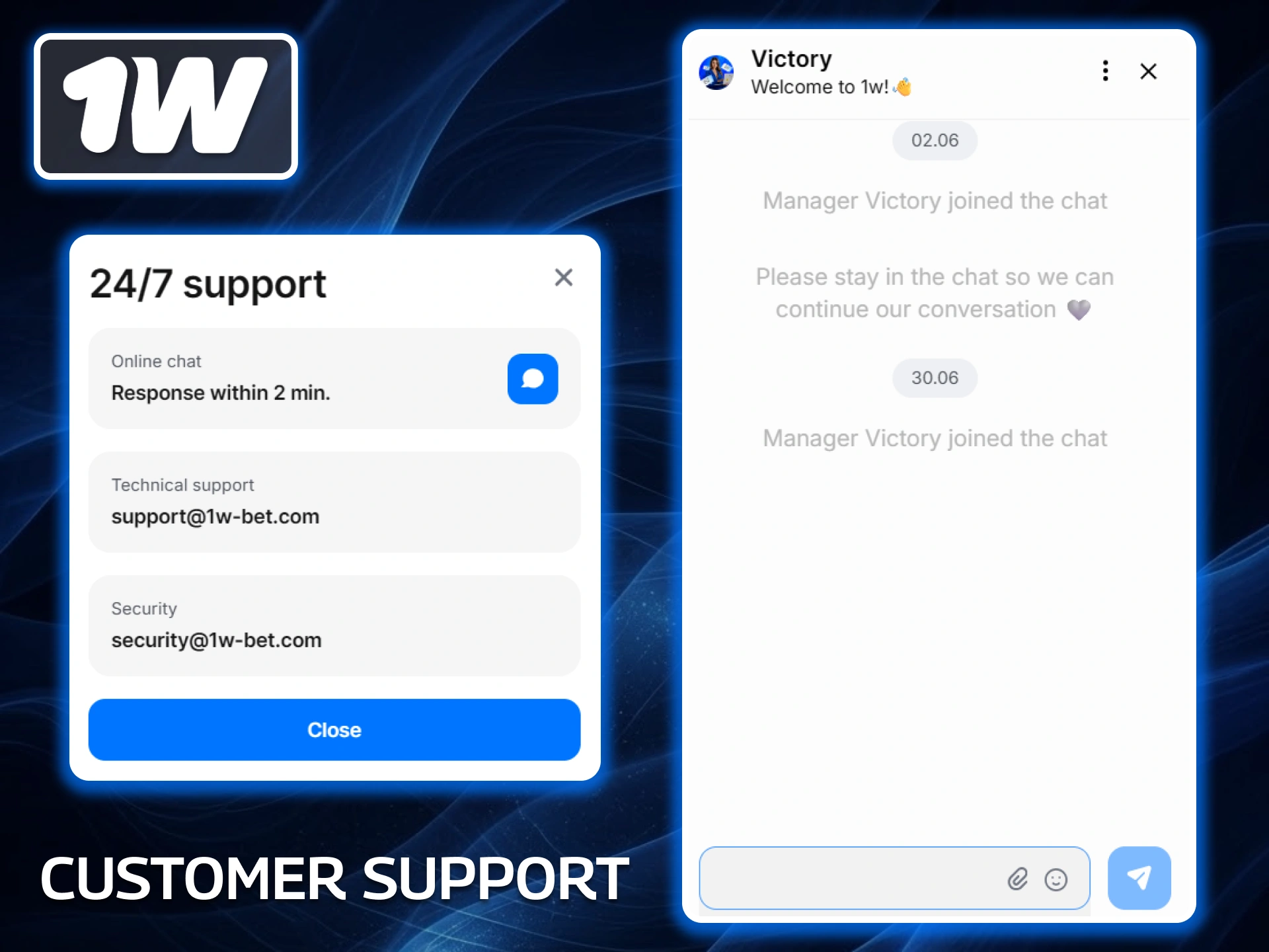 Get fast professional assistance whenever you need it by using the verified contact details and customer support at 1w.