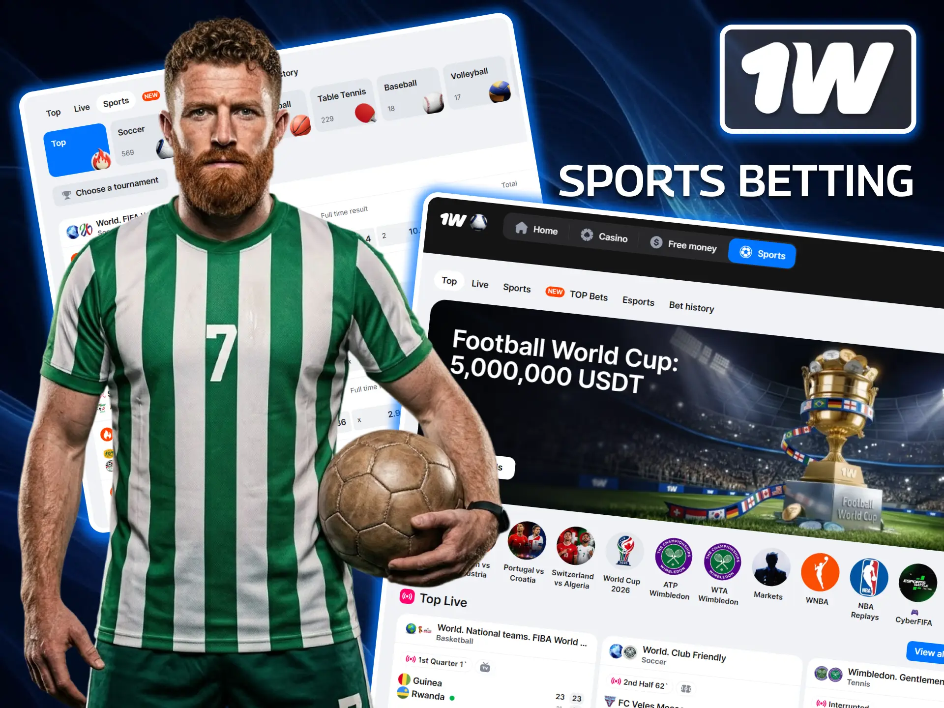 Support your favorite teams by taking advantage of extremely favorable odds and a wide variety of sports betting options on the 1w website.