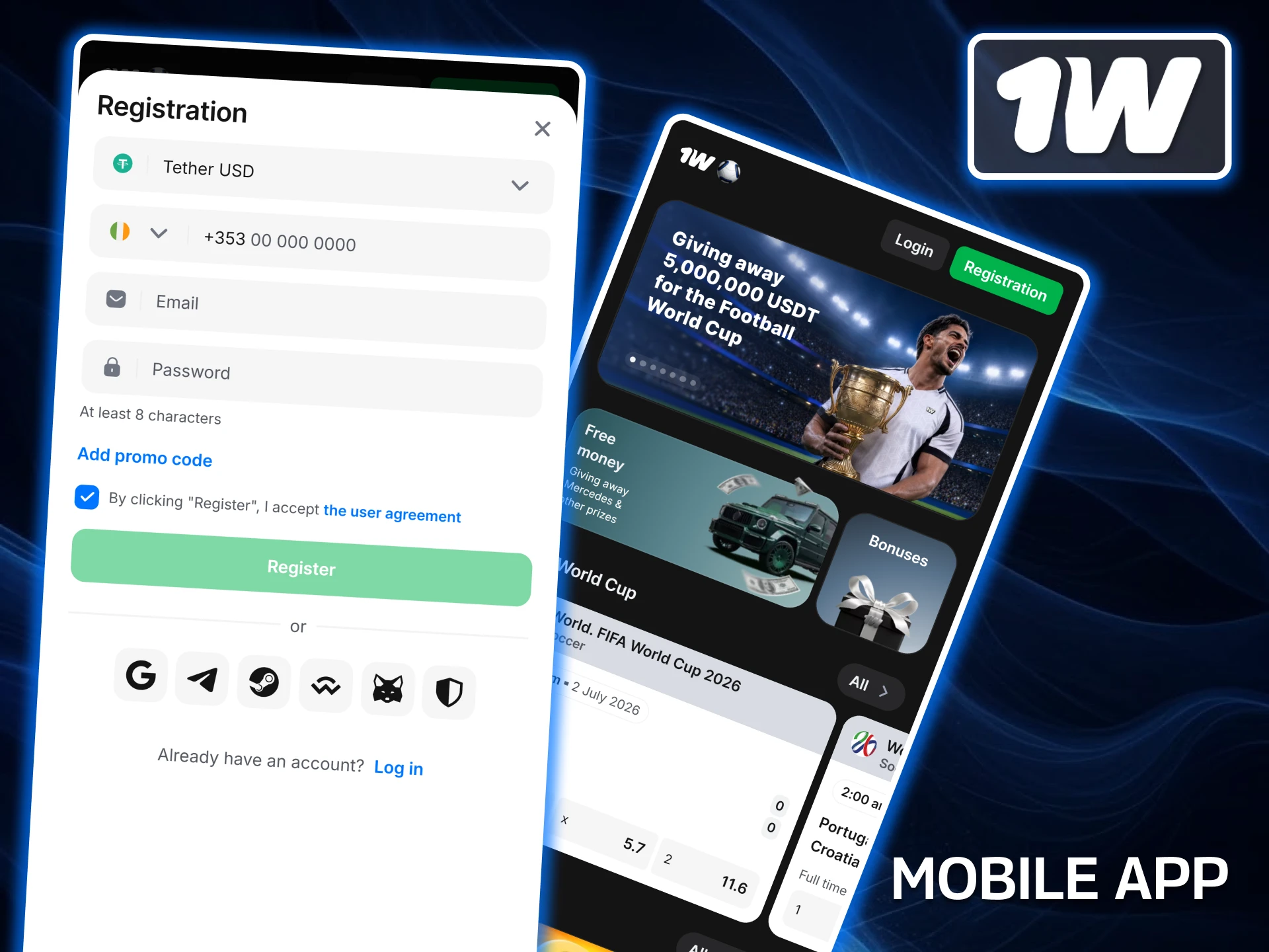 Learn how to register via the 1w app directly from your iOS or Android device for ultimate convenience on the go.
